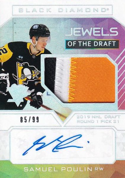 AUTO RC patch karta SAMUEL POULIN 22-23 Black Diamond Jewels of the Draft /99